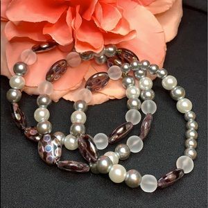3 Glass Bead Bracelets